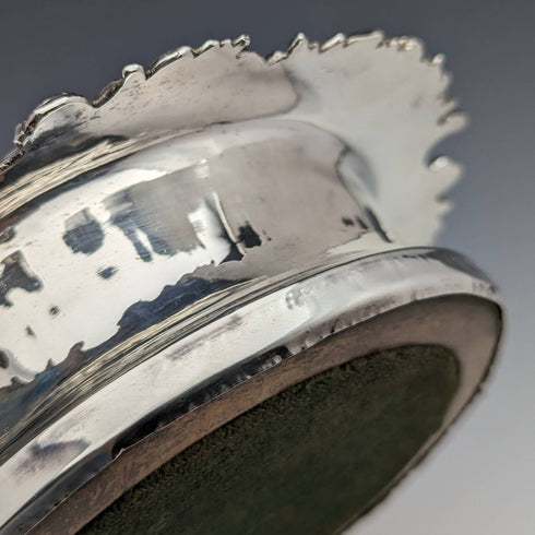 British antique silver plate bottle coaster